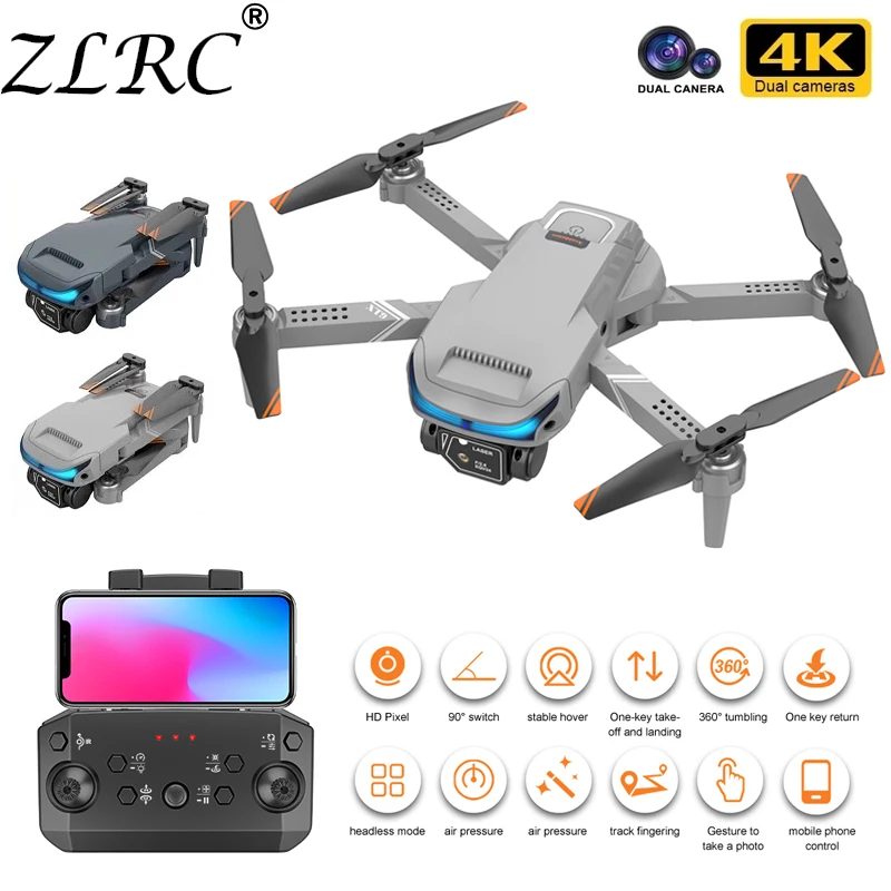 Мини-Дрон ZLRC XT9, 4K, двойная камера, HD, Wi-Fi, FPV