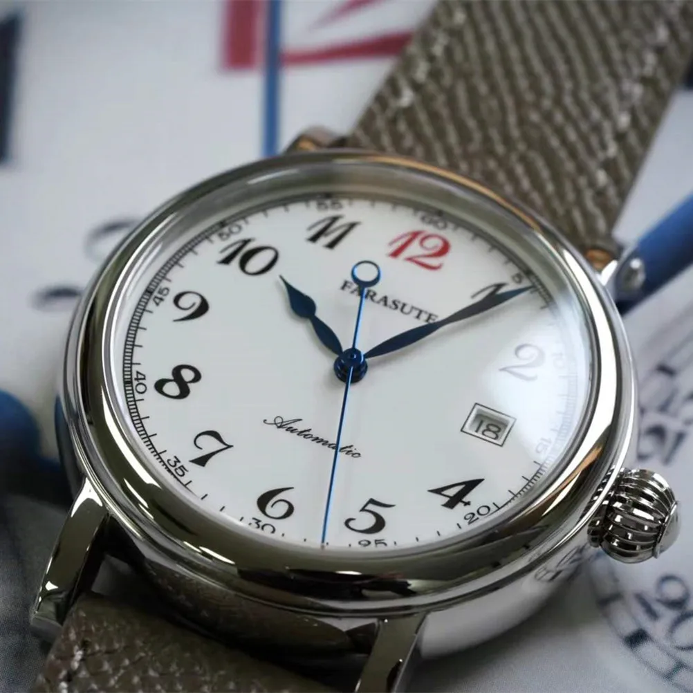 FARASUTE мужские автоматические часы 40 мм роскошные ретро механические наручные с