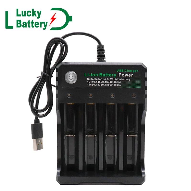 

Зарядное устройство Lucky 18650 для литий-ионных аккумуляторов, умное зарядное устройство USB, подходит для литий-ионных аккумуляторов 1-4 в, 3,7 в, ...