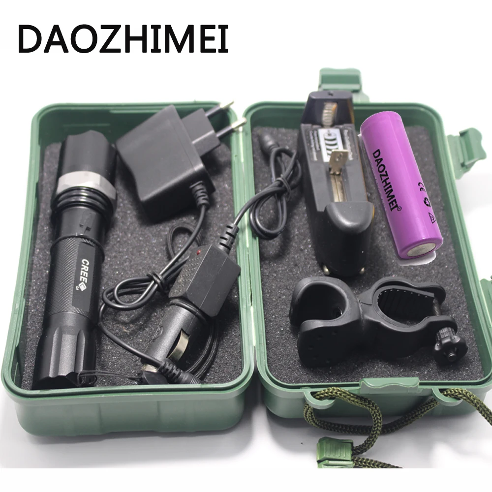 

Тактическая светодиодная вссветильник 2000 лм, ффонарь высокой мощности, масштабируемая вспысветильник для аккумулятора 18650/автомобильного ...