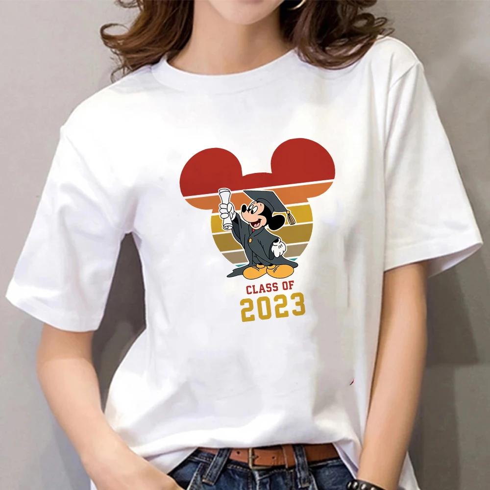 

Graduate Class of 2023 T-shirts Disney Mickey Mouses Fashion Harajuku T Shirt Women College Style Trendy Summer Ladies Tops