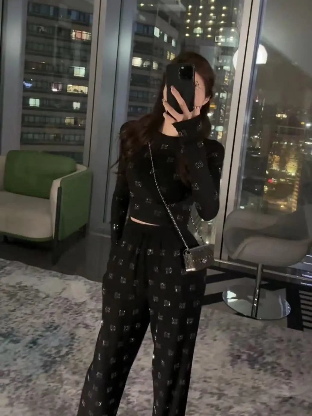 Женский Повседневный комплект футболка с длинным рукавом и брюки высокой талией