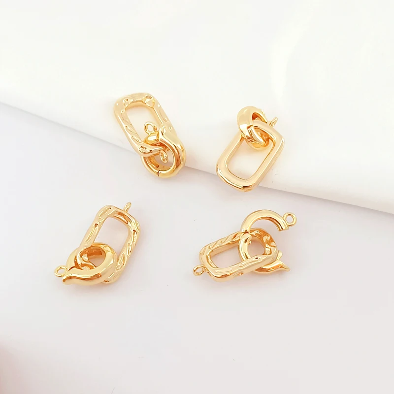 

1 set Copper clad 14K real gold Closing buckle DIY Handmade Jewelry discovery connection buckle Accessory materials