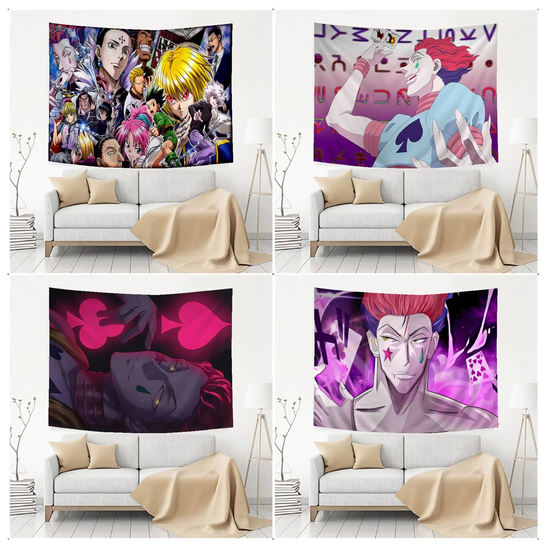 

Hisoka Hunter X Hunter Hippie Wall Hanging Tapestries Japanese Wall Tapestry Anime Art Home Decor