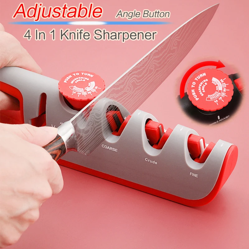 

2023 1/2Pcs Professional 3 Stages Knife Sharpener Kitchen Sharpening Stone Tungsten Steel Ceramic Kitchen Knives Accessories