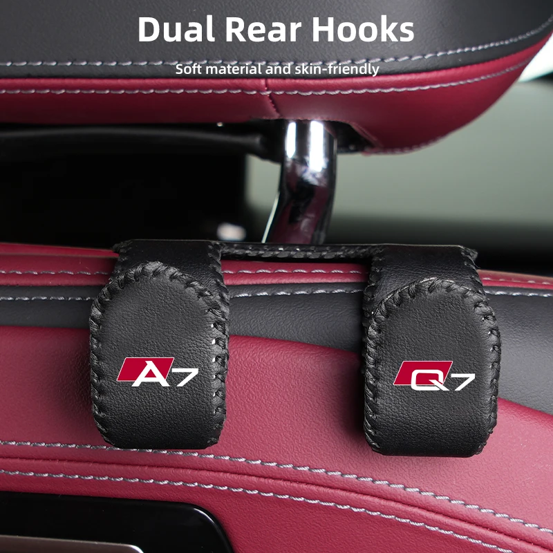Автомобильные кожаные двойные крючки для хранения сидений инструмент Audi A1 A3 A4A5 A6