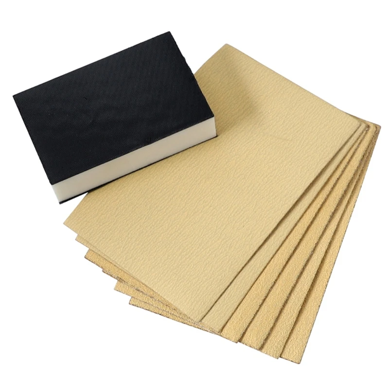 

6x Natural Abrasive Sandpapers Sponge Good Toughness Polishing Tools for Car Metal Artificial Wood Furniture Finishing M4YD