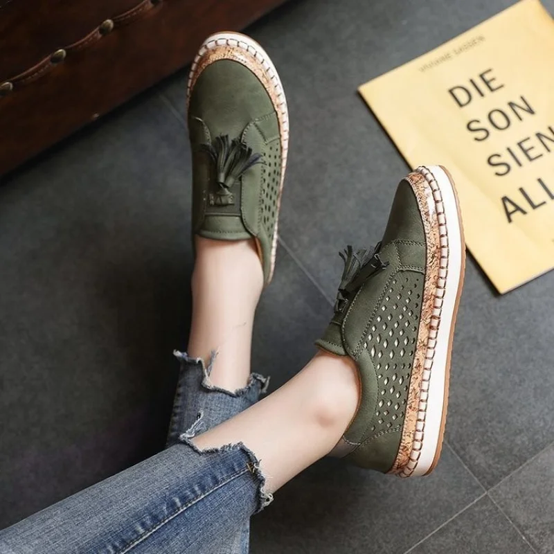

Plus Size Women Flats 2023 Breathable Hollow Out Flat Shoes Women Comfort Casual Shoes Women Round Toe Shoes Zapatos De Mujer