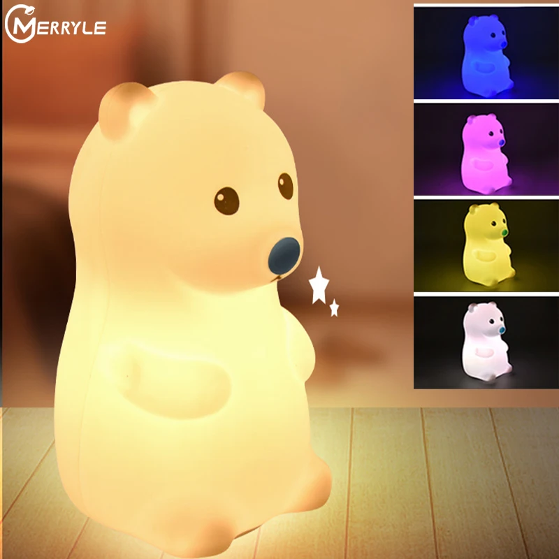 

Перезаряжаемый сенсорный выключатель, Светильник-ночник, мягкая детская Ночная лампа для детей, подарок на Новый год и день рождения