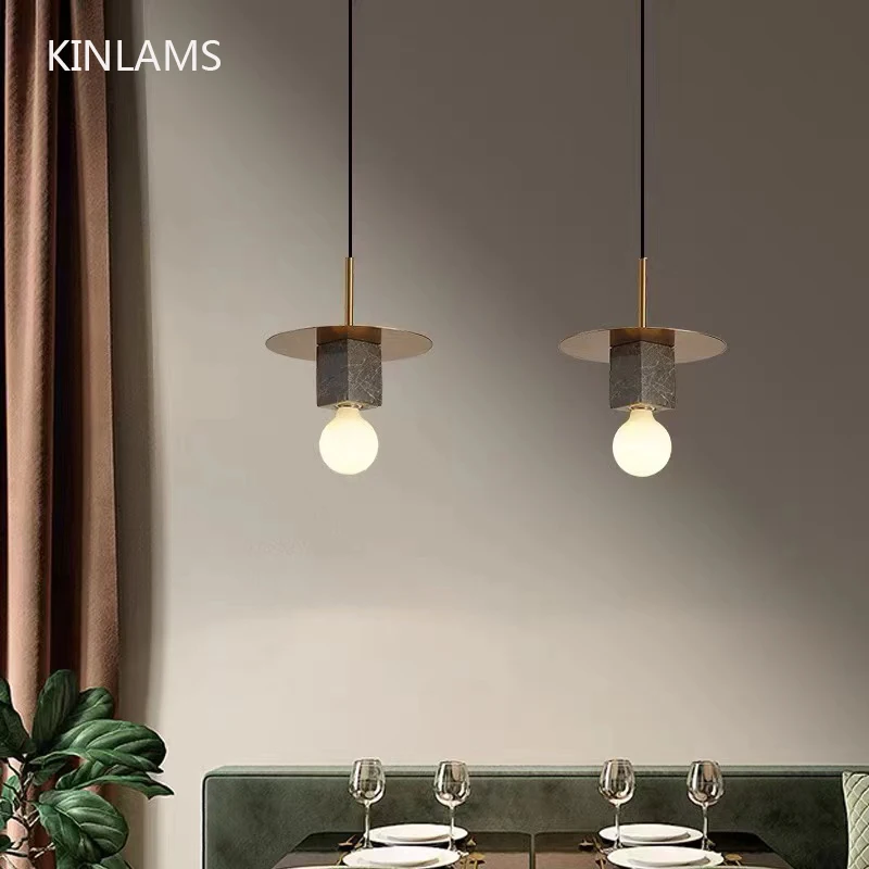 

Nordic Marble Chandelier Art Pendant Lamp Bar Marble Lamps Living Room Ins Stone Pendant Light Restaurant Hotel Bedroom Bedside