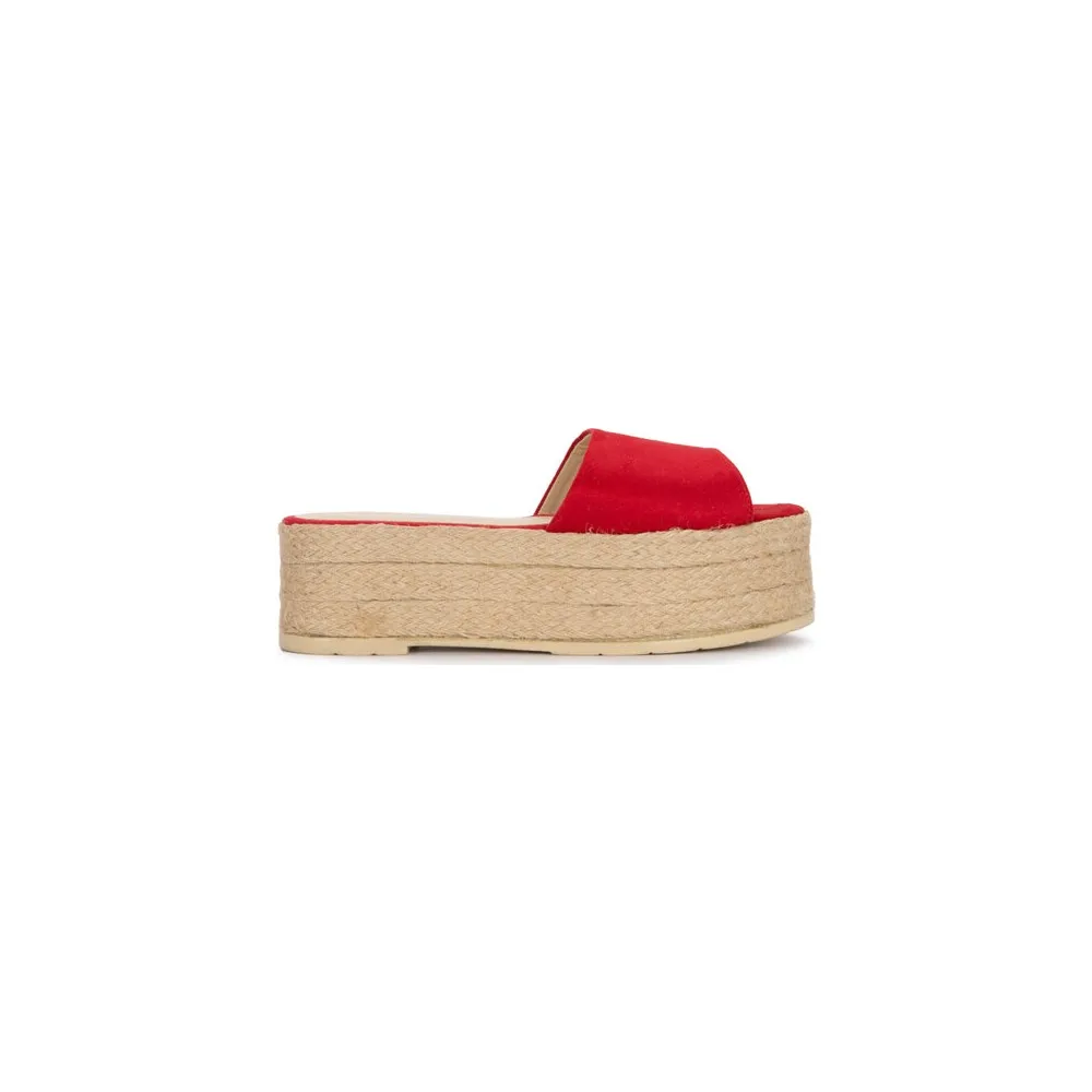 

Dorlie Elenora Platform Slippers-Red
