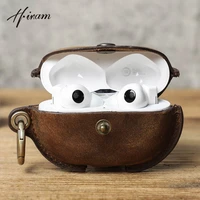 vintage genuine leather case for huawei freebuds pro cases with hook wireless earphone protective cover for freebuds accessories