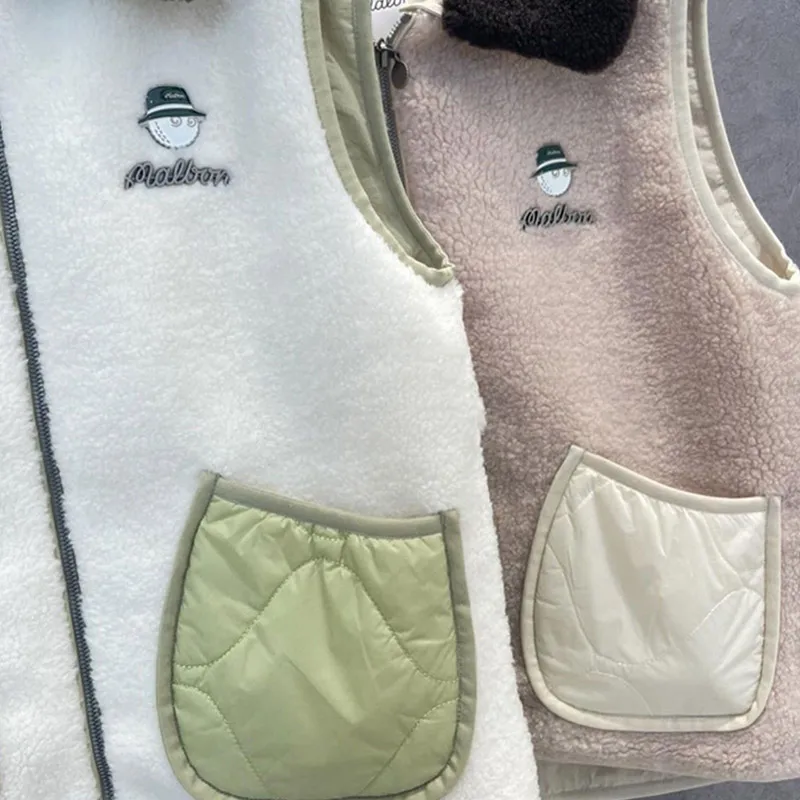 【 Presale 】Women's Casual Sherpa Fleece Lightweight Fall Warm Zipper Vest with Pockets，Removable Collar