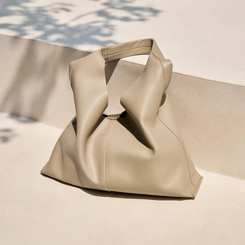 Женская Повседневная Сумка Хобо из натуральной кожи мягкий двухслойный саквояж