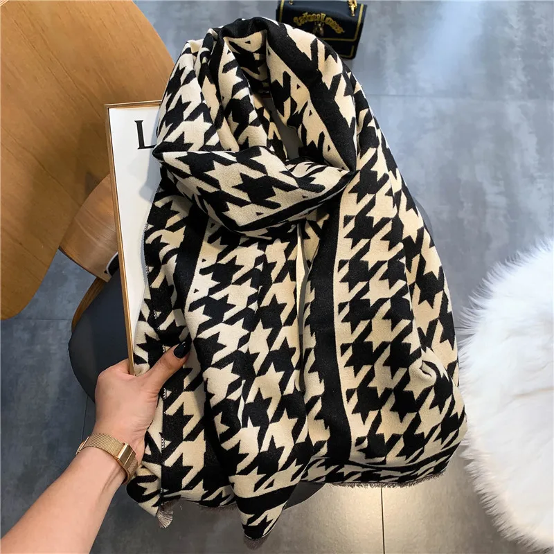 

New 2022 Free Shipping Women Scarf Autumn Winter Houndstooth Scarve Pashmina Mujer Femme Foulard Bufanda Wrap Shawls Unisex Men