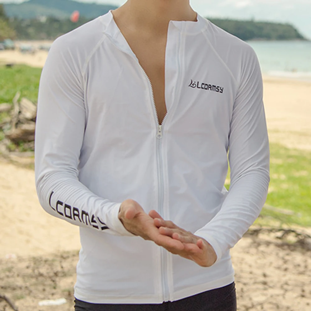 Men Fashion Sunscreen Quick-Drying Slim Comfortable Long Sleeve Surfing Top 2022 Water Sports Swimming Surfing Suit UPF 50+