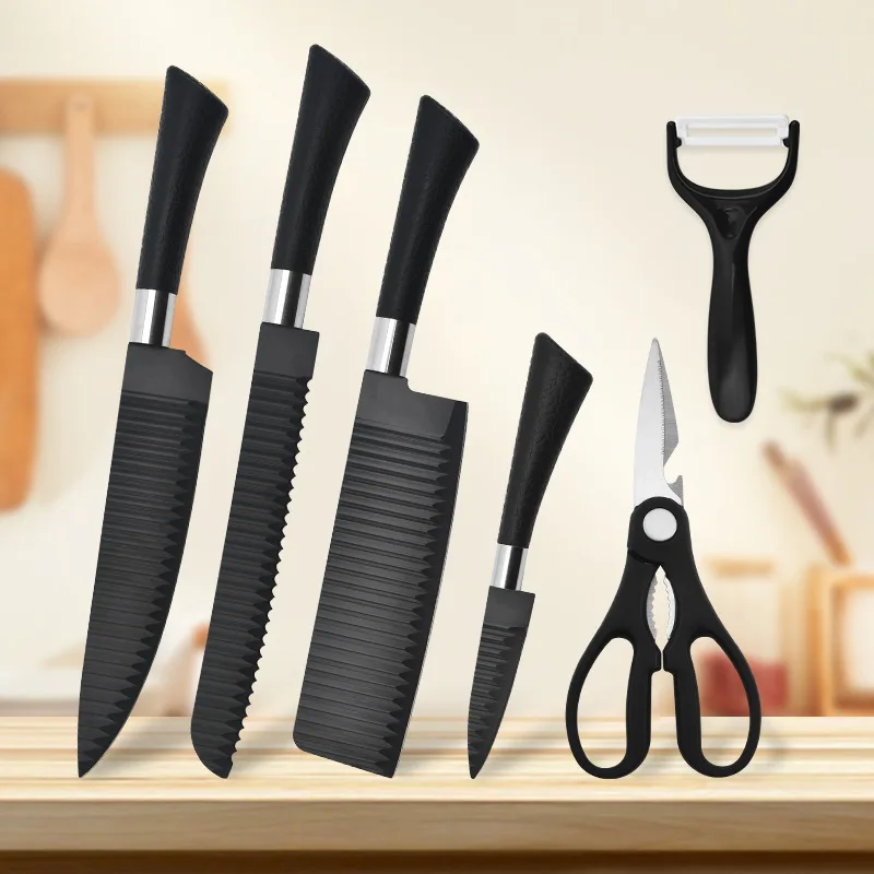 

Stainless Steel Kitchen Knives Set Tools Forged Kitchen Knife Scissors Ceramic Peeler Chef Slicer Nakiri Paring Knife Gift Case