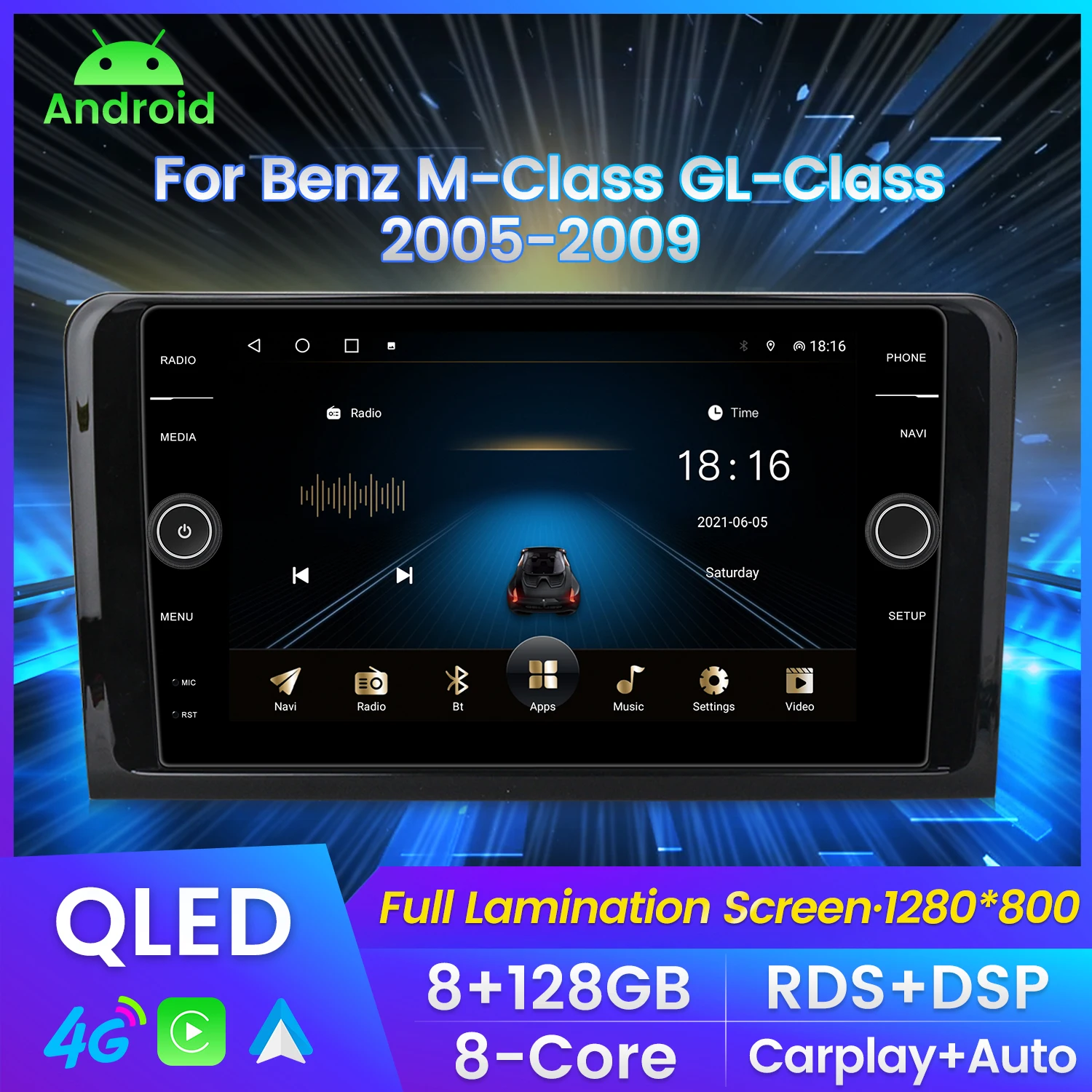 Автомагнитола для Mercedes Benz ML W164 GL X164 ML300 ML450 GL420 2005-2012 Android 11 |