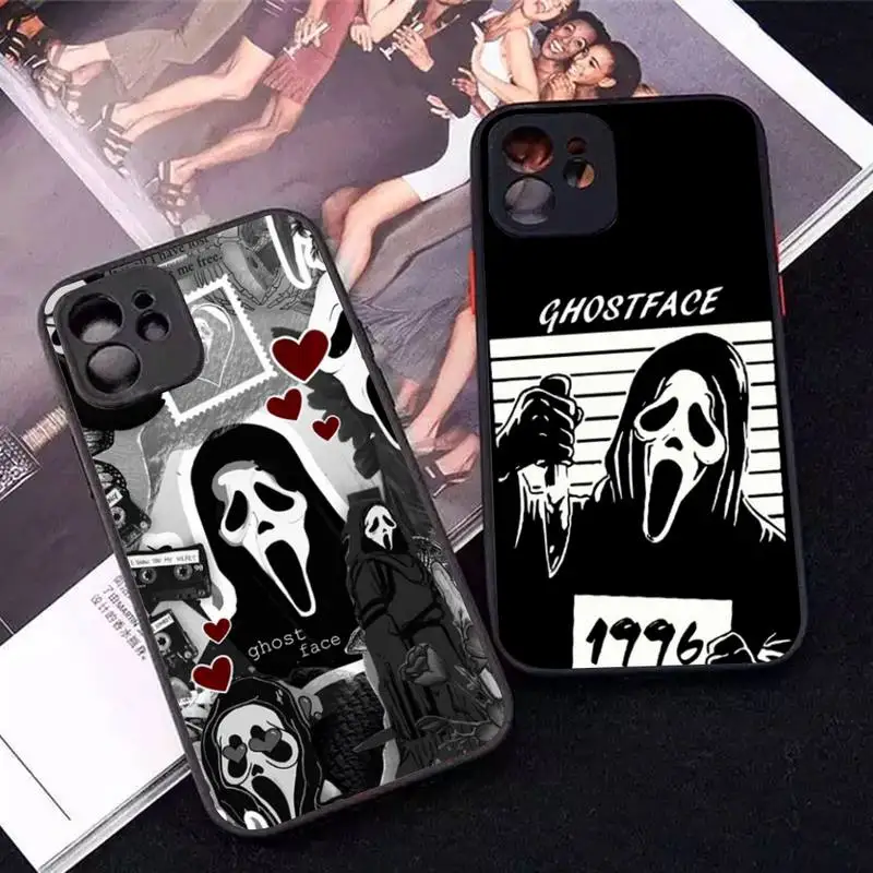 

Ghostface horror Scream Phone Case for iPhone X XR XS 7 8 Plus 11 12 13 pro MAX 13mini Translucent Matte Case