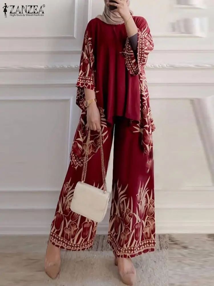 Женская блузка с длинным рукавом ZANZEA мусульманские Брюки повседневный