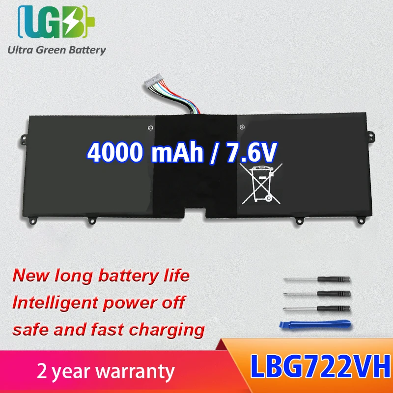 

UGB New LBG722VH LBP7221E Battery For LG 13Z940 13ZD940-GX58K 14Z950 14Z950-A EAC62718301 7.6V 30.4Wh 4000mAh