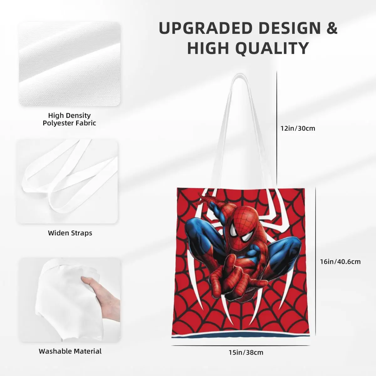 Сумка-тоут паука для продуктов на заказ Женская тканевая Сумочка покупок через