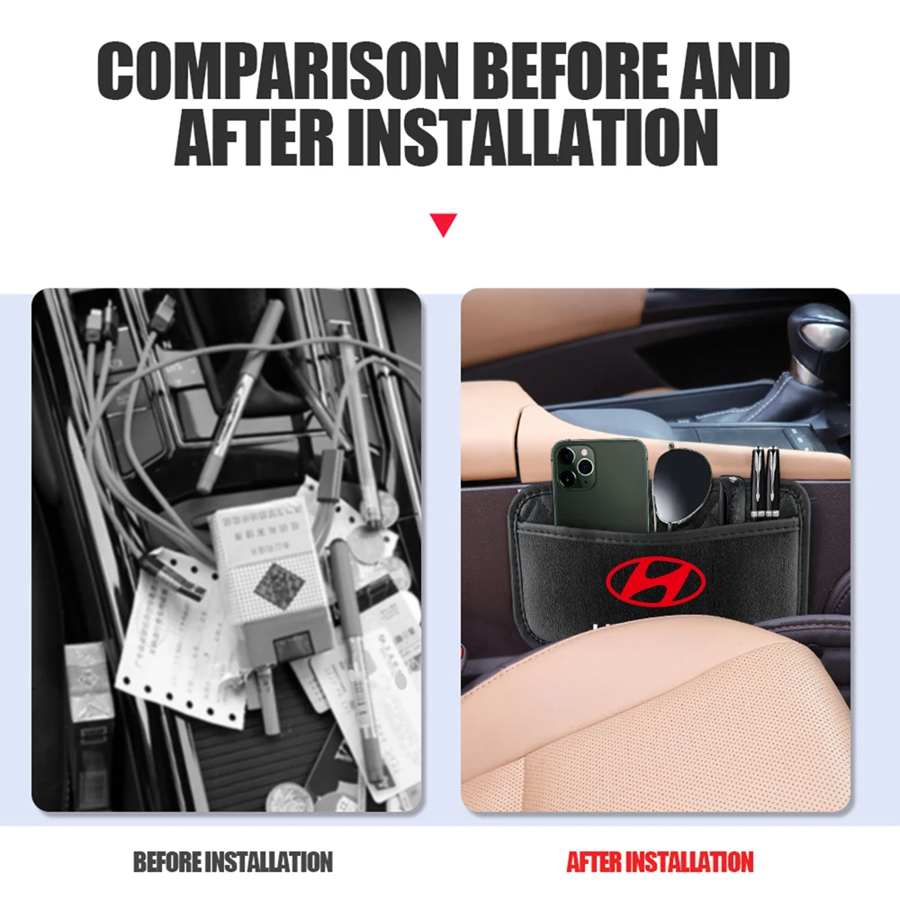 Автомобильный карман для хранения ключей липкая сумка Hyundai i10 i20 GDI Creta Tucson Solaris Elantra