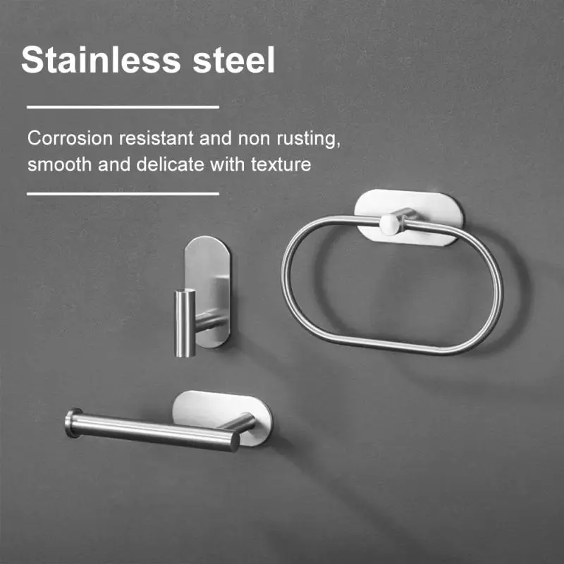 

Round Towel Rings For Bath High Quality Stainless Steel Wholesale Toilet Storage Stand Storage Rack No Drill Towel Rack Creative