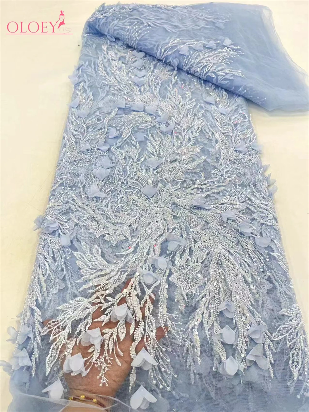 Новейшая Высококачественная Элегантная вышивка 3D Цветочная кружевная ткань