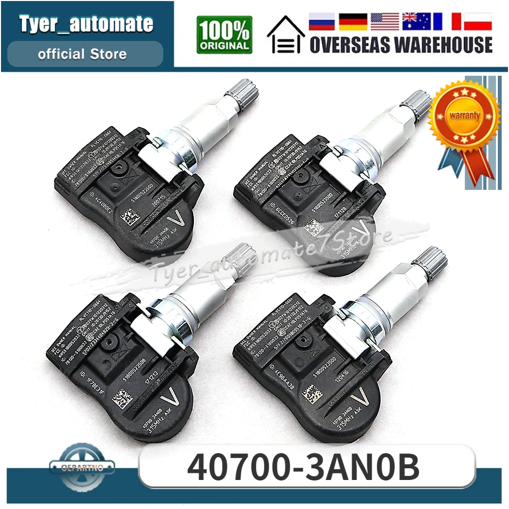 Датчик давления в шинах для Nissan Frontier Maxima NV200 Sentra Versa Note, TPMS 315 МГц 40700-3AN0B Датчик давления в шинах для Nissan Frontier Maxima NV200 Sentra Versa Note, TPMS 315 МГц 40700-3AN0B