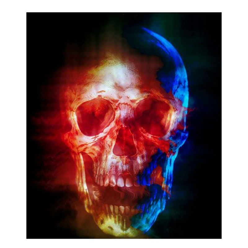 

DIY наборы для алмазной живописи для взрослых, полный набор для рисования с кристаллами Стразы, украшение для дома, цветной череп