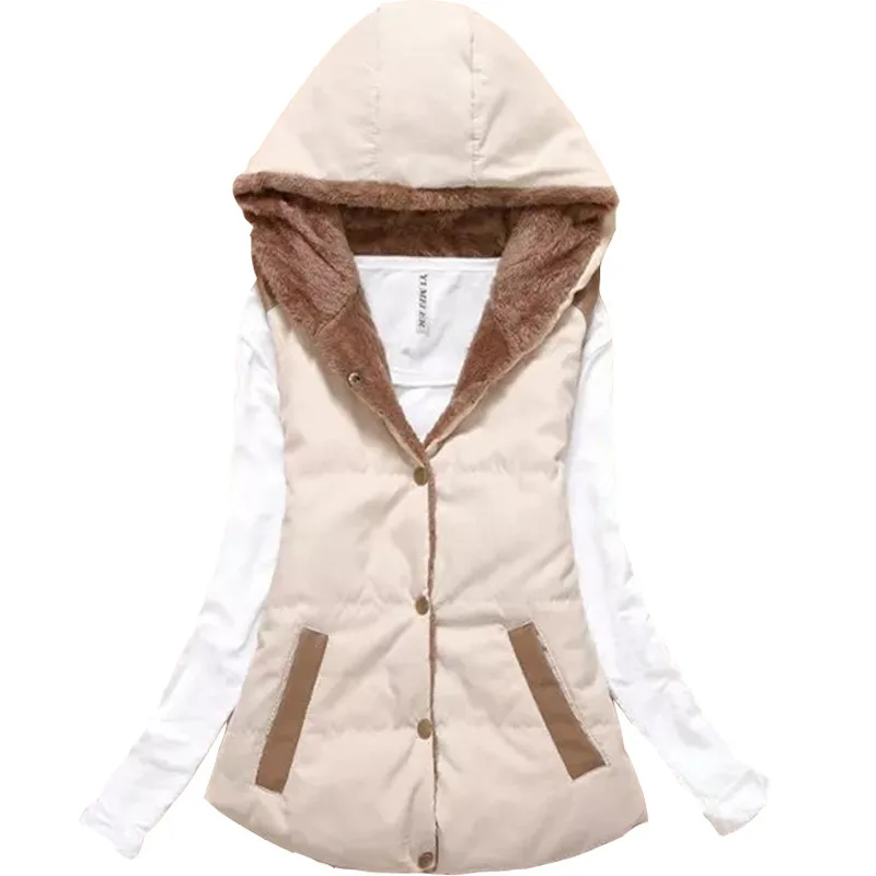 Autumn Winter Women Jacket  Parkas Vest Thin DownLight Velvet Korean Version Thickened Slim Sleeveless Vest Short Coat
