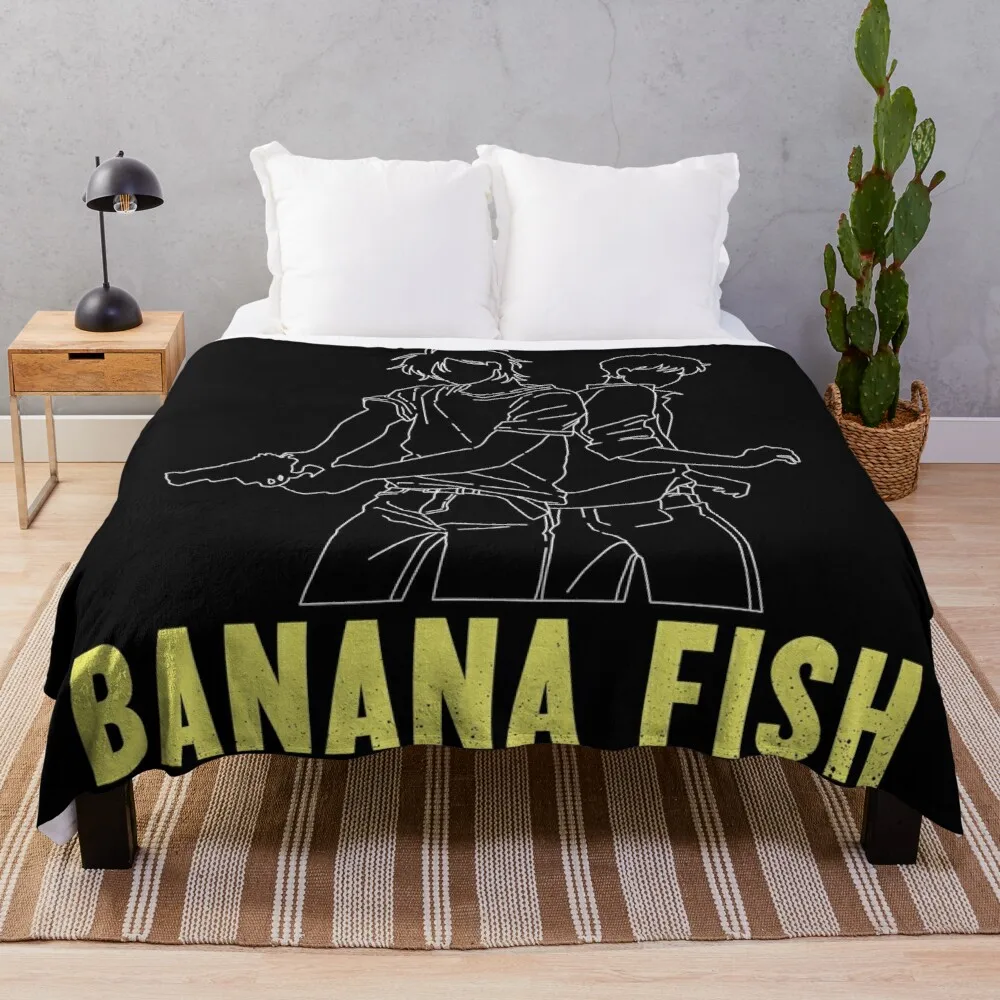 

Banana Fish - Ash & Eiji Silhouette Throw Blanket extra large throw blanket Blanket fleece soft plush plaid