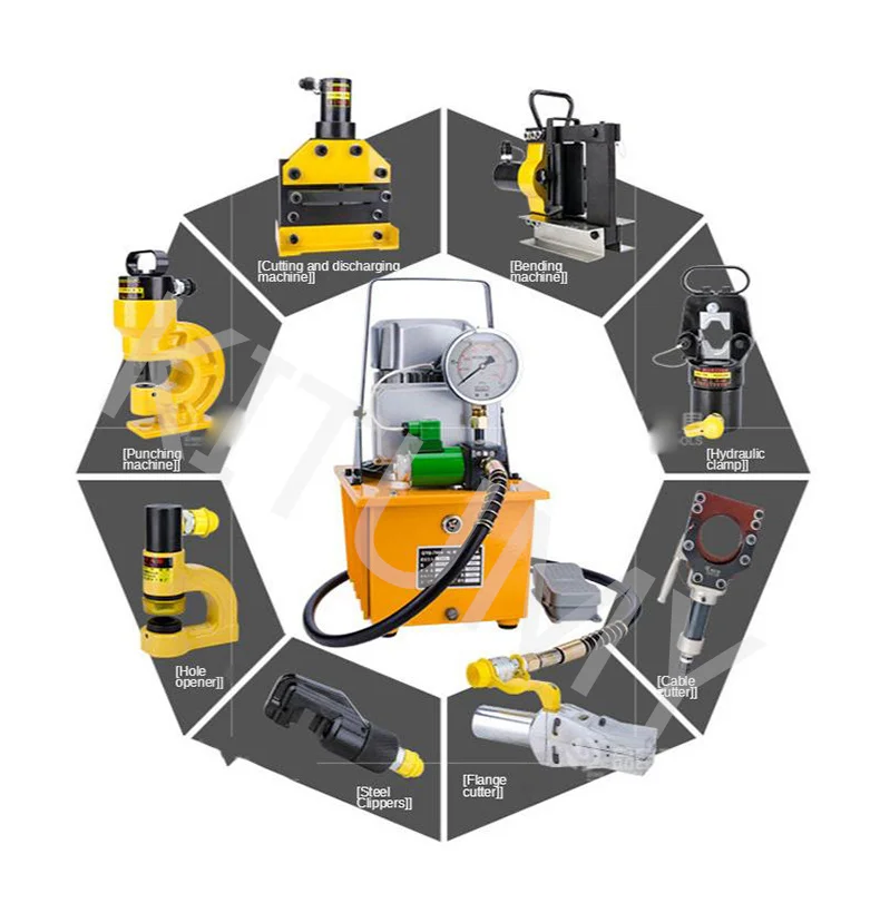 Гидравлический электрический насос 7л двухконтурный портативный масляный