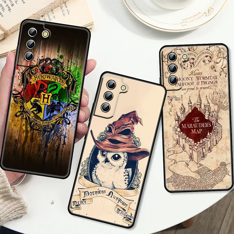 

Amine Cute Potter Love Phone Case For Samsung S8 S9 S10 S20 S21 S22 S23 Plus 4G S10e 5G Lite Ultra FE Black Cover Funda Soft