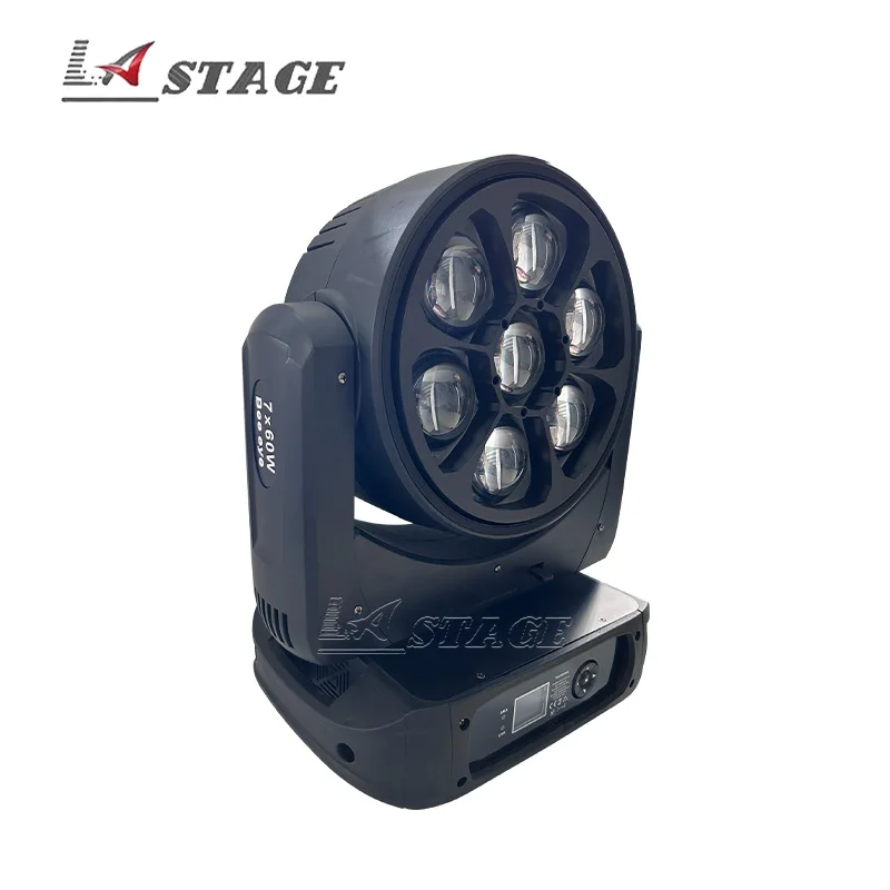 Фото Светодиодный прожектор 7x60W RGBW Big Eye Beam Wash для сцены, DMX, DJ-оборудование, дискотека, ночной клуб, пиксельный LED Wash Zoom, мобильная голова №2