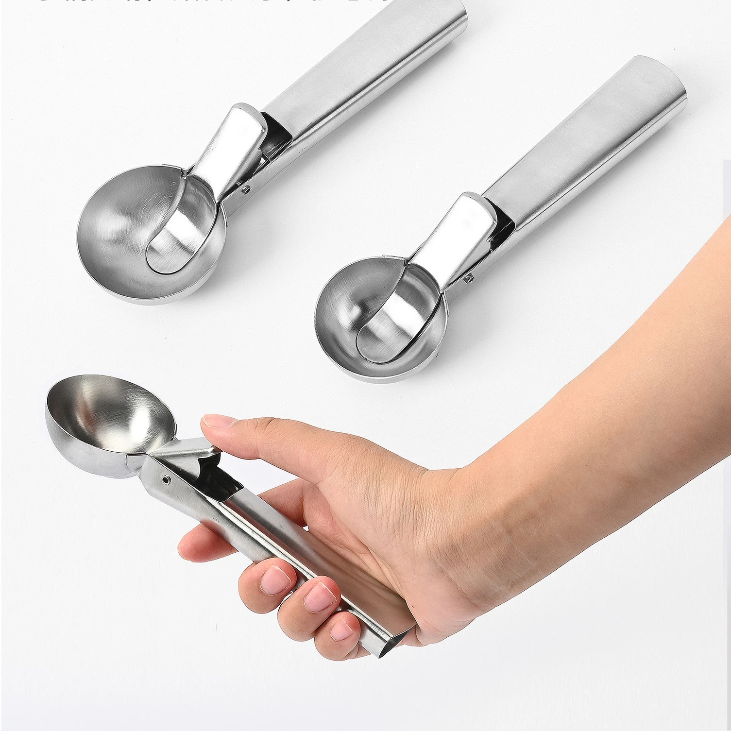 

Stainless Steel Ice Cream Scoop Household Ice Cream Scoop Elastic Ice Cream Scoop Watermelon Papaya Fruit Scoop