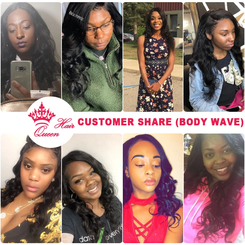 Фото Queen Hair Products Brazilian Raw Hair Weave Bundles Body Wave Hair Weft 1 3 4PCS Bundles Deal 100% Human Hair Extensions Virgin №5