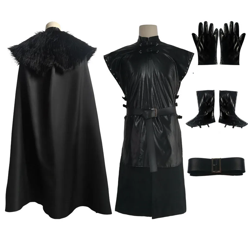 Костюм Джона для косплея по снегу быстрая доставка средневековая черная накидка