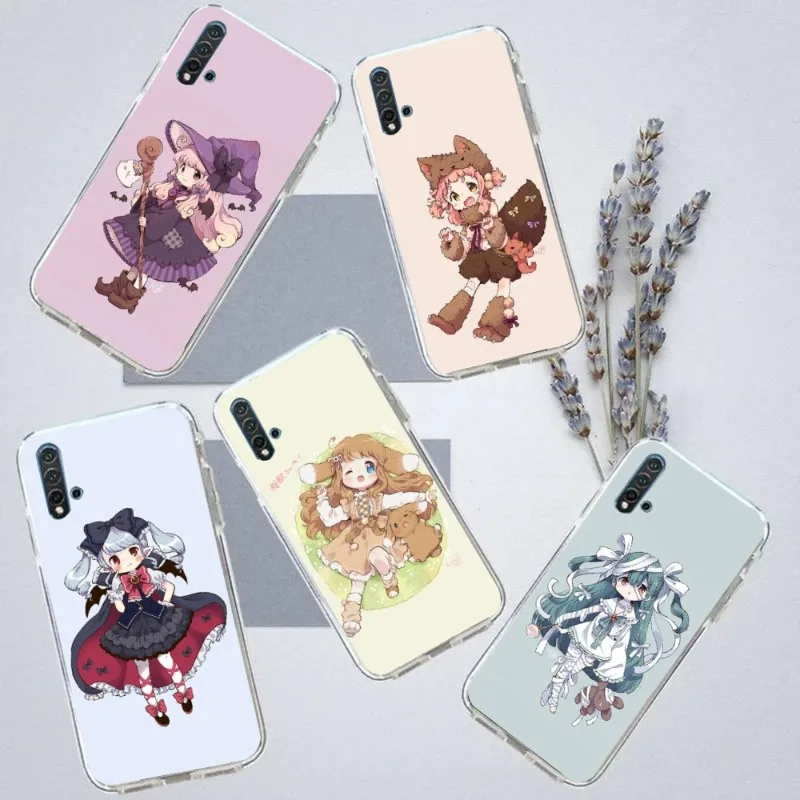 

Милый маленький чехол Loli для телефона Huawei P50 P40 P30 Pro Mate 40 30 Pro Nova 8 8i Y7P Honor, прозрачный чехол для телефона