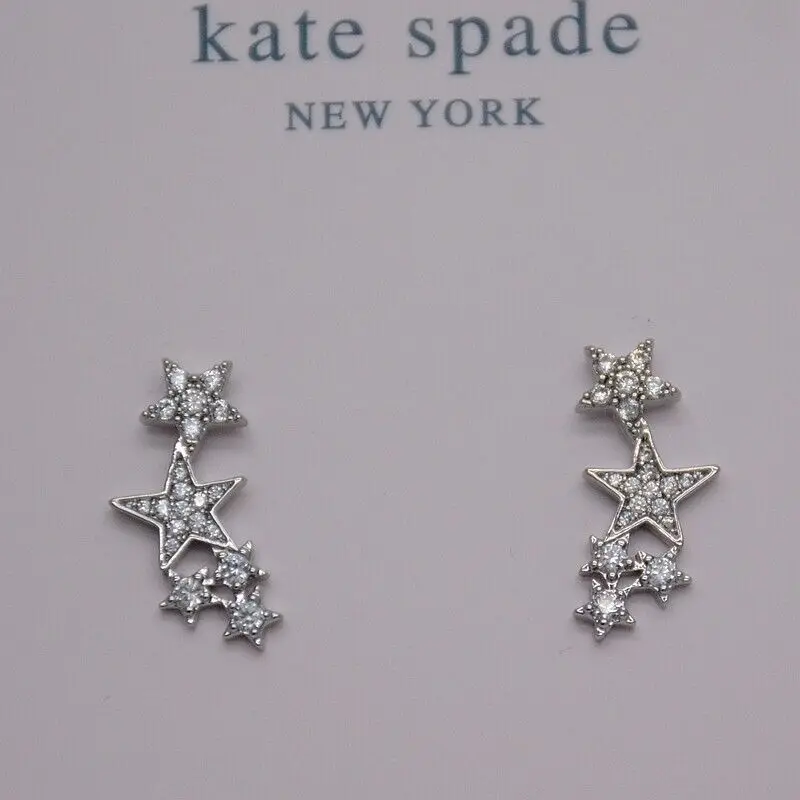 

New York Jewelry Cluster Stackable Silver Stars Stud Earrings Drop
