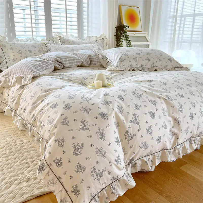 

Bonenjoy Розовый Пододеяльник 100% Хлопок Цветочный Принт Девочки