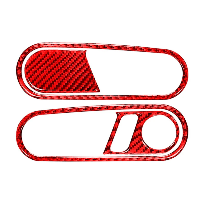 

For Beetle 2012 2013 2014 2015 2016 2017 2018 2019 Carbon Fiber Interior Door Handle Pull Frame Cover Trim (Red)