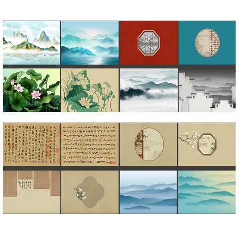 Фоны для фотосъемки с изображением китайского окна, озера, лотоса, неба, снега, пустыни, дерева, теней, зеленой травы, фоны для фотостудии, 57x87 см