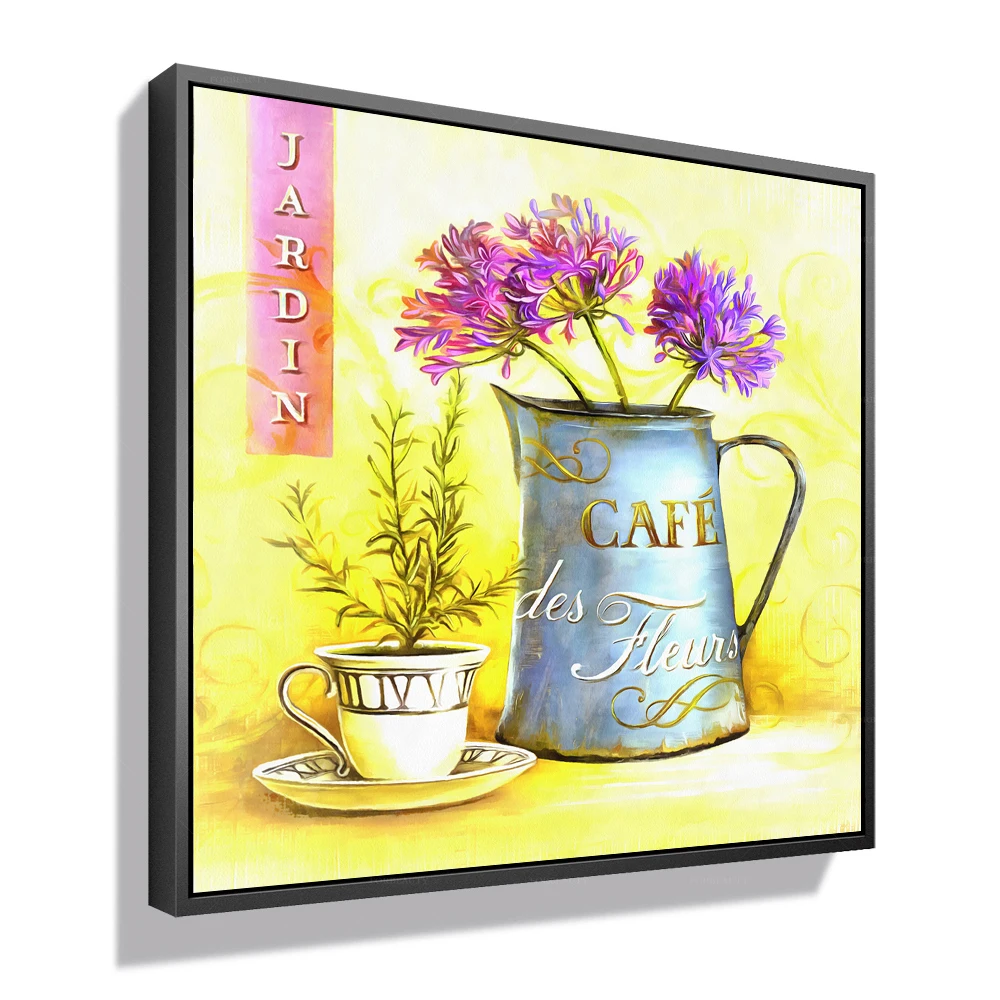 

Forbeauty painting flower and grass in cafe kettle for home decor