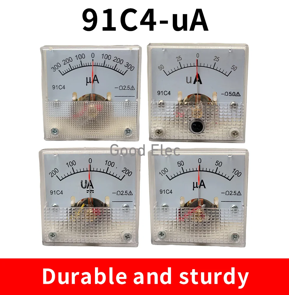 91C4-UA Амперметр постоянного тока 100UA-0-100UA 200UA-0-200UA 300UA-0-300UA/100UA/200UA/300UA/500UA Аналоговая