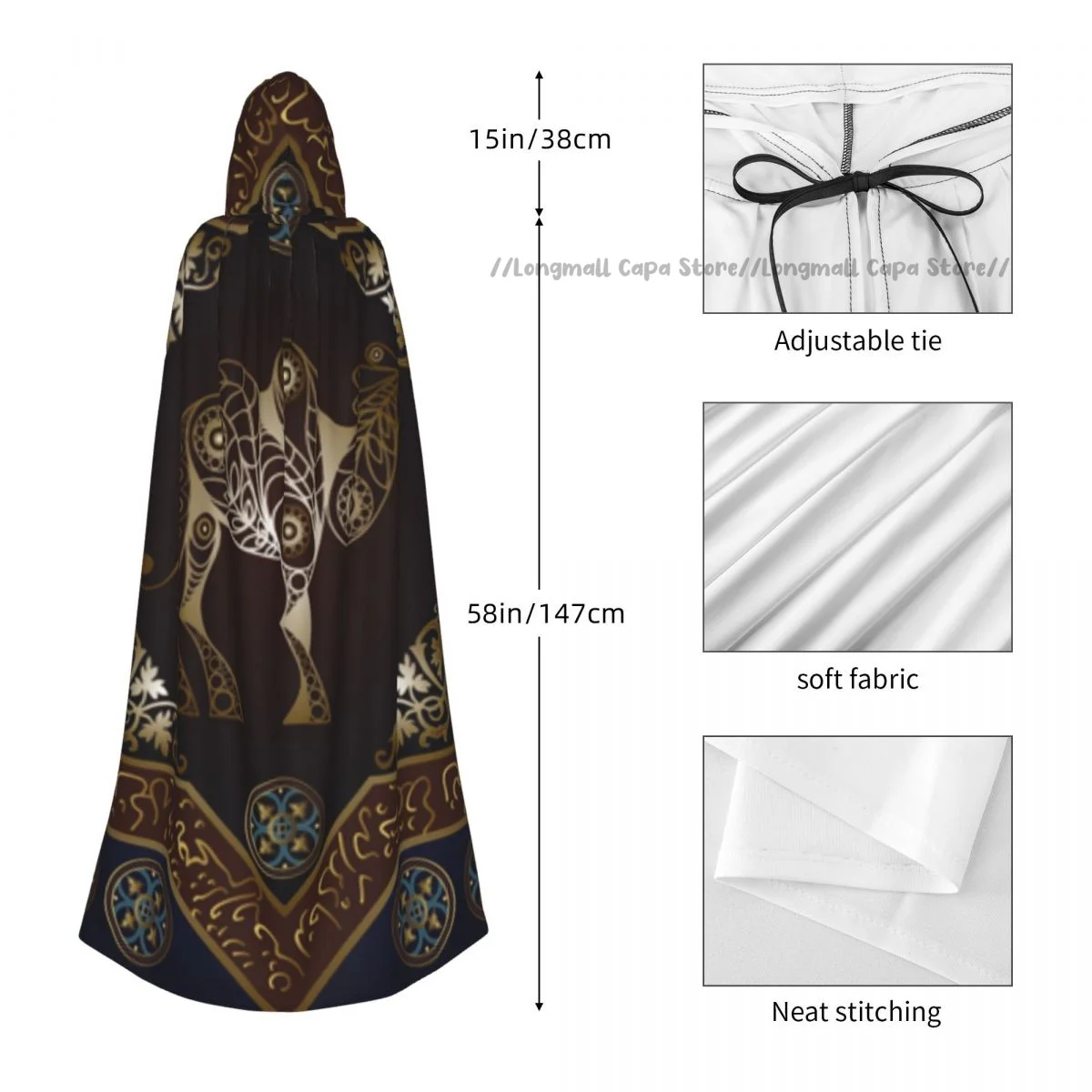 Абстрактный верблюжий плащ с капюшоном для косплея