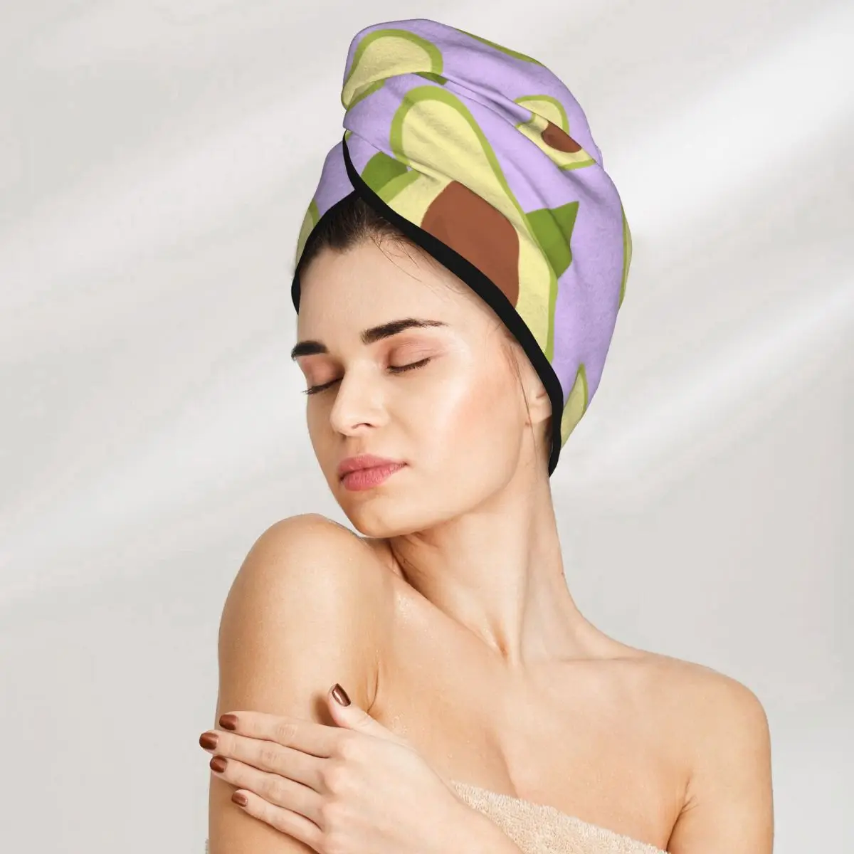 Ful Avocado Hair Towel Cap Hat Bath Microfibertowel Cap Absorption Turban