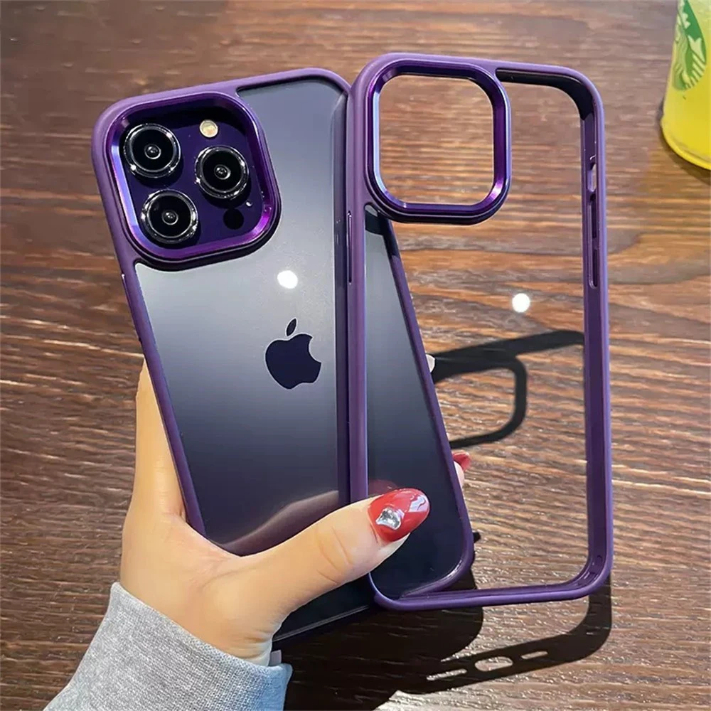 

Official Shockproof Armor Transparent Case For iPhone 14 13 12 Mini 11 Pro Max X XS XR 7 8 Plus Plating Camera Clear Cover Coque