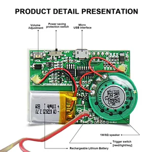 USB Recording MP3 Recordable PCB Sound Module USB Downloadable Greeting Card Sound Module Factory Di